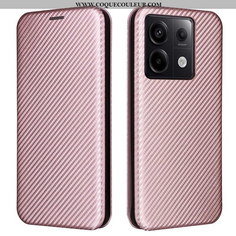 Flip Cover Xiaomi Redmi Note 13 Pro 5G / Poco X6 5G Fibre Carbone