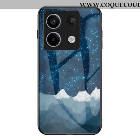 Coque Xiaomi Redmi Note 13 Pro 5G / Poco X6 5G Verre Trempé Montagnes sous le Ciel Étoilé