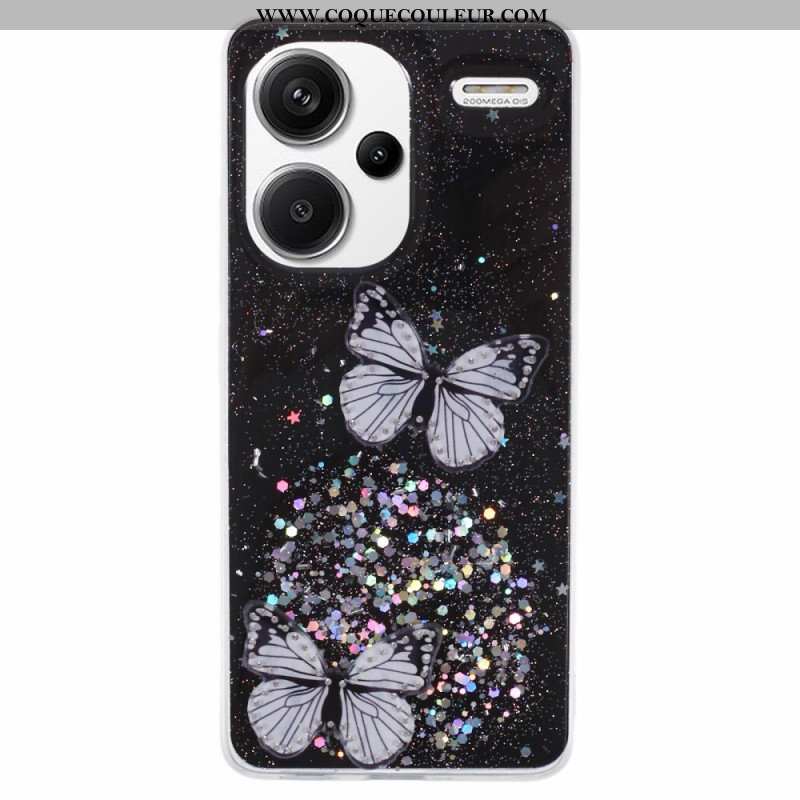 Coque Xiaomi Redmi Note 13 Pro Plus 5G Papillons Paillettes