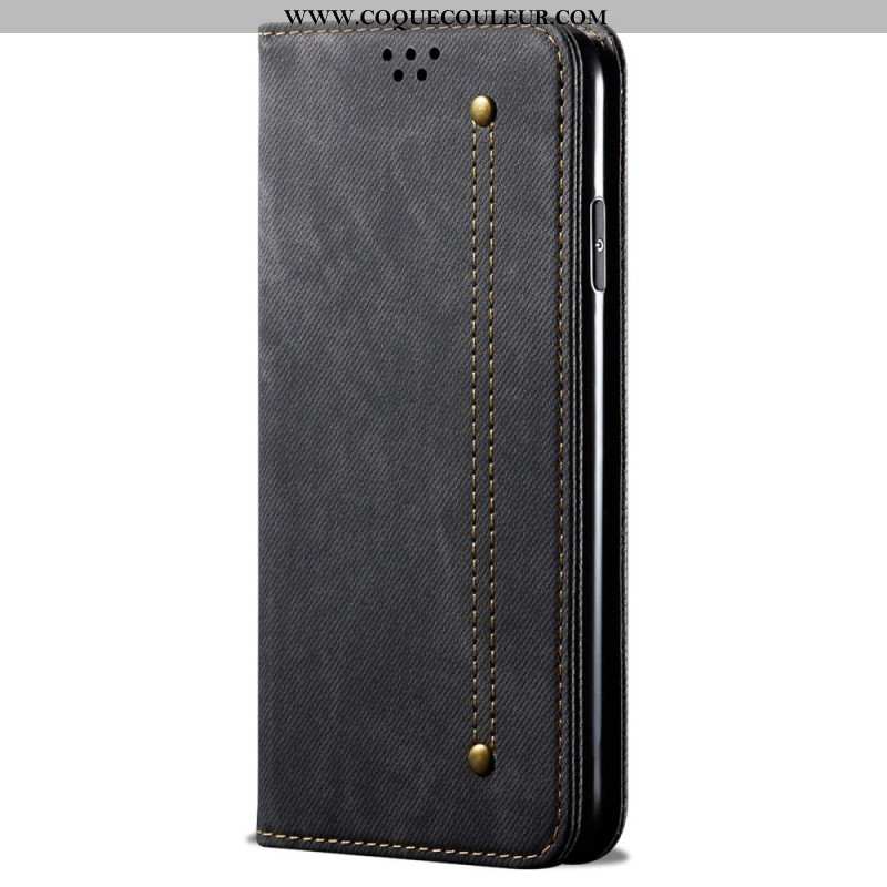 Flip Cover Xiaomi Redmi Note 13 Pro Plus 5G Tissu Jeans