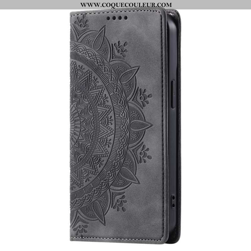 Flip Cover Xiaomi Redmi Note 13 Pro Plus 5G Effet Daim Mandala