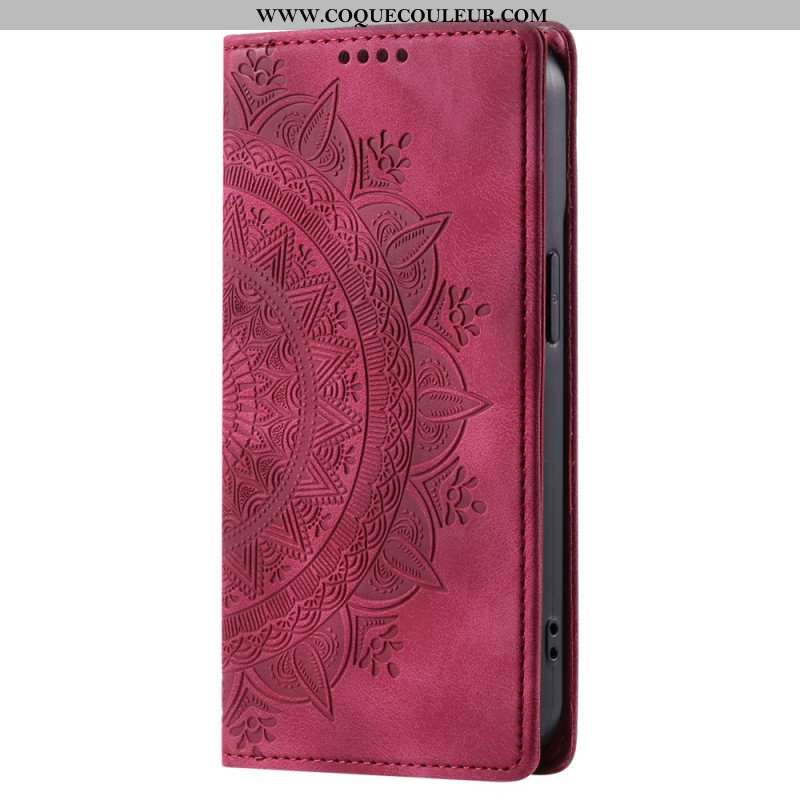 Flip Cover Xiaomi Redmi Note 13 Pro Plus 5G Effet Daim Mandala