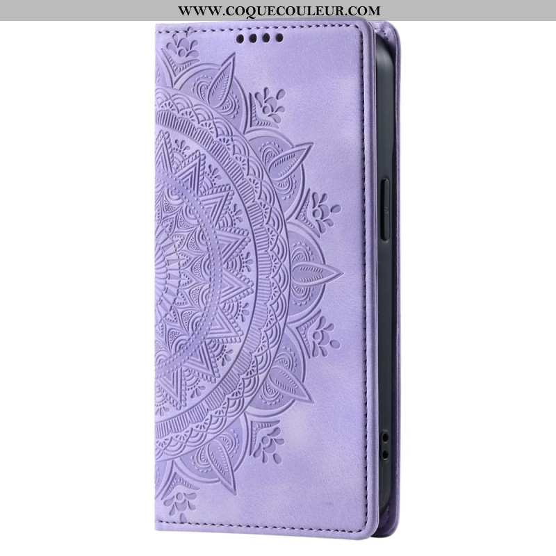 Flip Cover Xiaomi Redmi Note 13 Pro Plus 5G Effet Daim Mandala