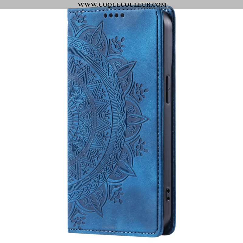 Flip Cover Xiaomi Redmi Note 13 Pro Plus 5G Effet Daim Mandala