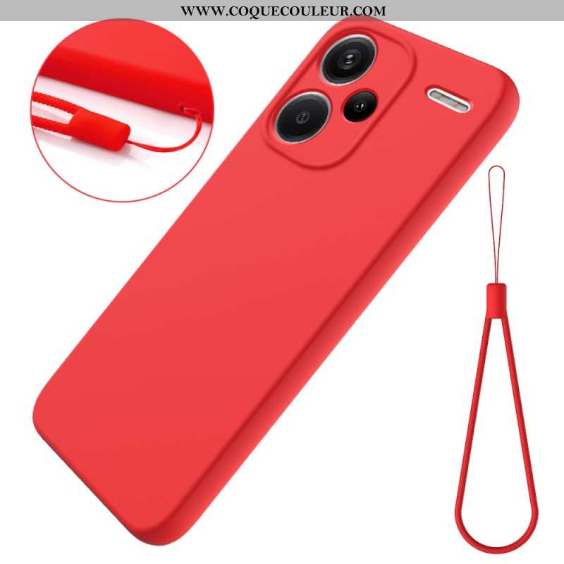 Coque Xiaomi Redmi Note 13 Pro Plus 5G Silicone Liquide à Lanière