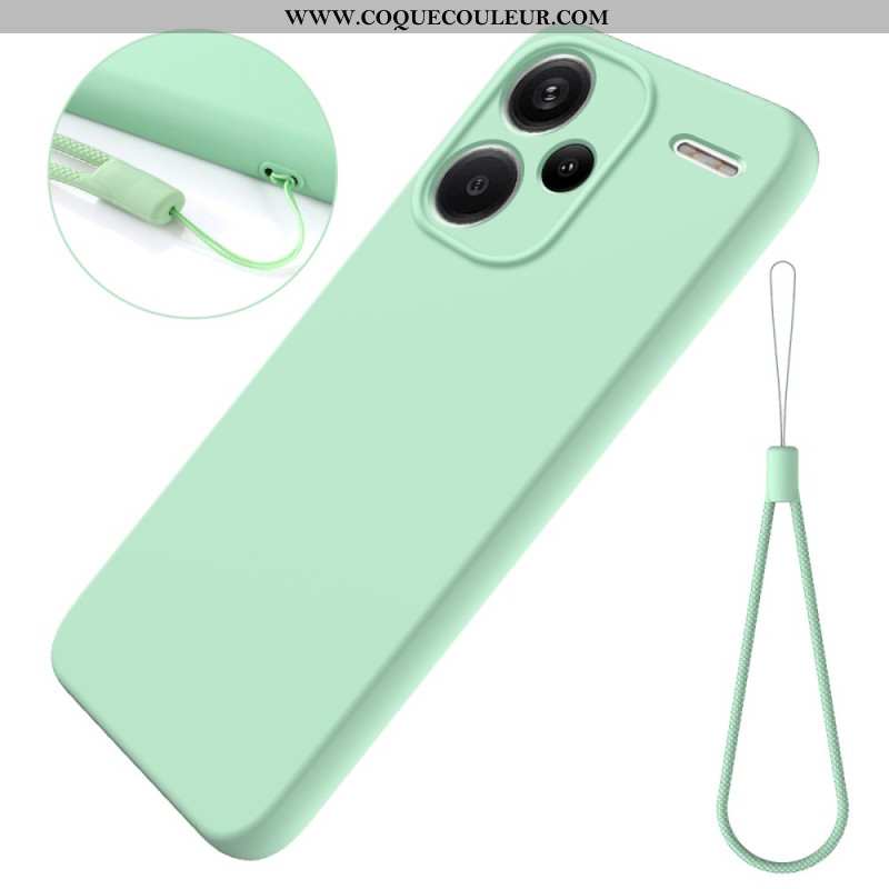 Coque Xiaomi Redmi Note 13 Pro Plus 5G Silicone Liquide à Lanière