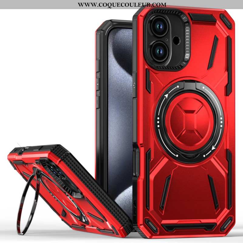 Coque iPhone 16 Plus Effet Métal Support Magnétique