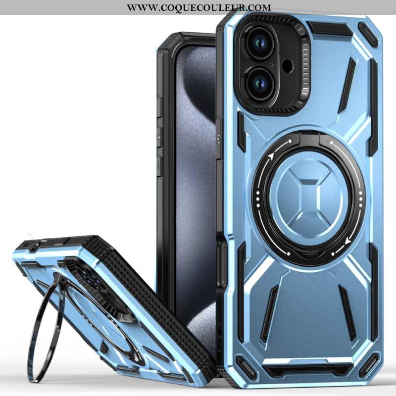 Coque iPhone 16 Plus Effet Métal Support Magnétique