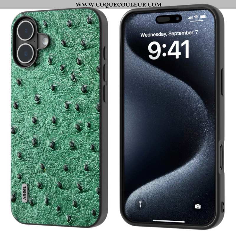 Coque iPhone 16 Plus Texture Autruche ABEEL