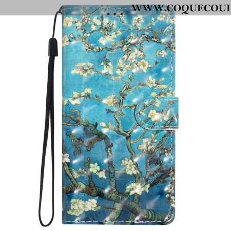 Housse iPhone 16 Plus Fleurs d'Abricot à Lanière