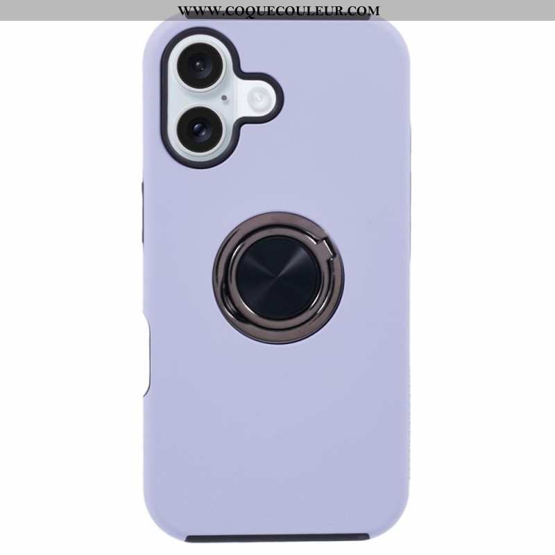 Coque iPhone 16 Plus Effet Métal Support Rotatif