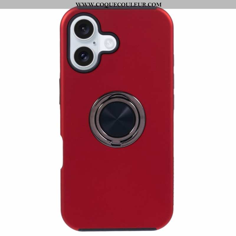 Coque iPhone 16 Plus Effet Métal Support Rotatif