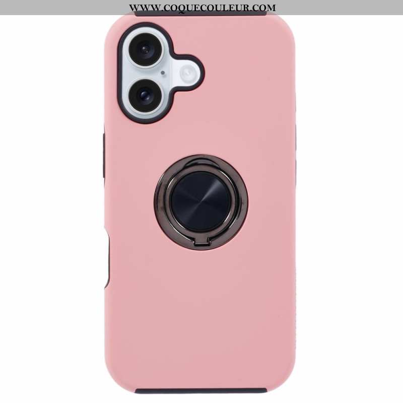 Coque iPhone 16 Plus Effet Métal Support Rotatif