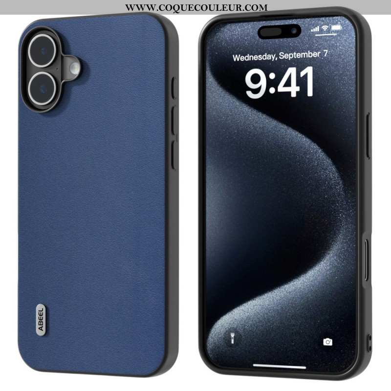 Coque pour iPhone 16 Plus Simili Cuir ABEEL