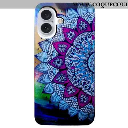 Coque iPhone 16 Plus Fleur de Mandala