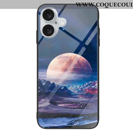 Coque iPhone 16 Plus Verre Trempé Planète Blanche