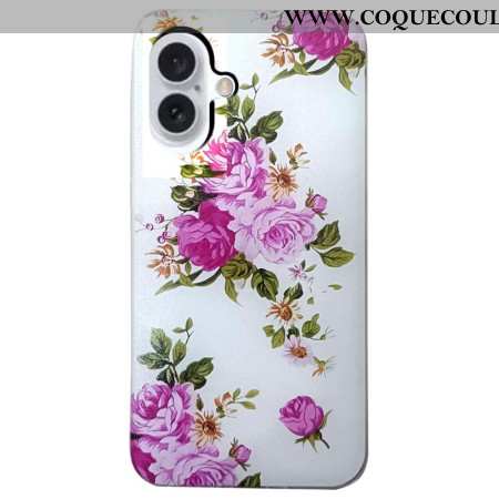 Coque iPhone 16 Plus Fleurs Roses