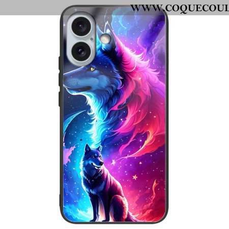 Coque iPhone 16 Plus Verre Trempé Loup Étoilé