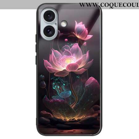 Coque iPhone 16 Plus Verre trempé Lotus Rose