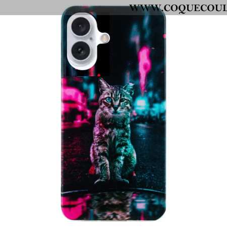 Coque iPhone 16 Plus Chat en Ville