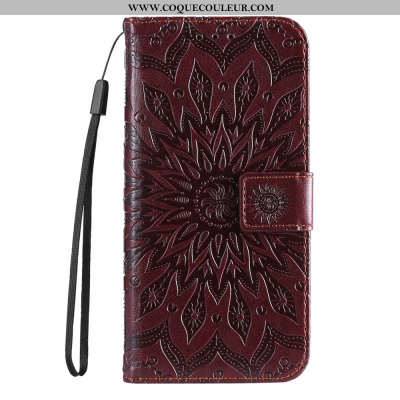 Housse iPhone 16 Plus Motif Mandala avec Lanière