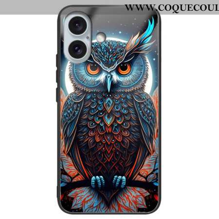 Coque iPhone 16 Plus Verre Trempé Chouette Artistique