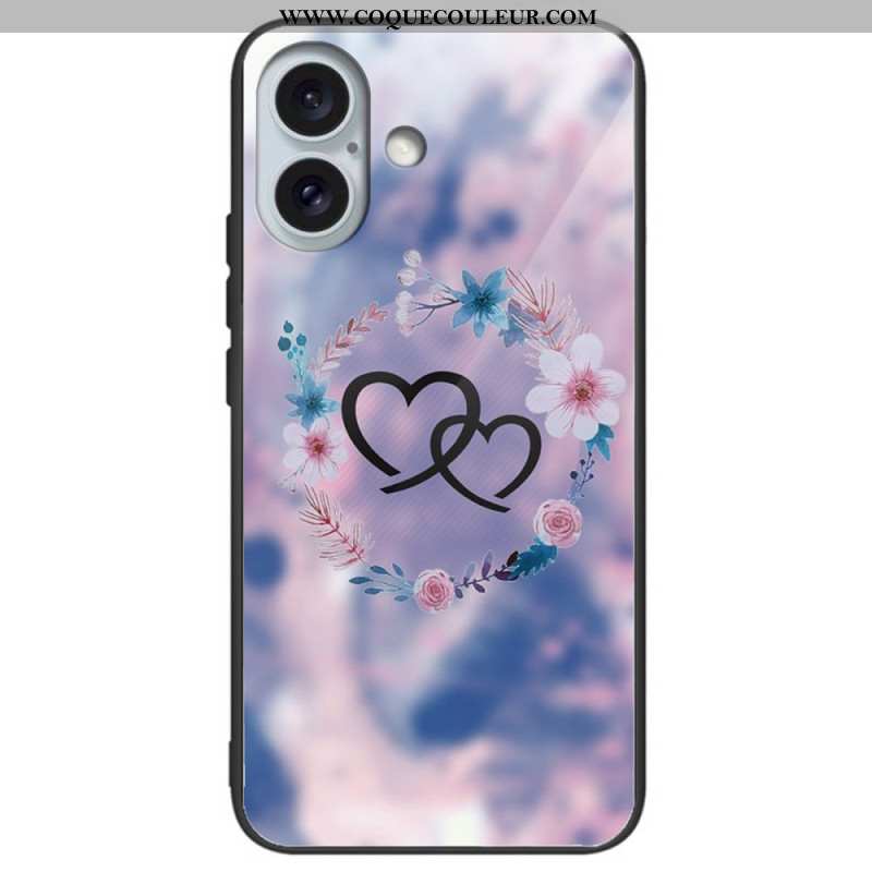 Coque iPhone 16 Plus Verre Trempé Motif