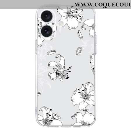 Coque iPhone 16 Plus Fleurs Blanches