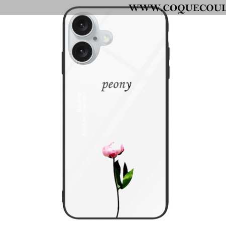 Coque iPhone 16 Plus Verre Trempé Pivoine