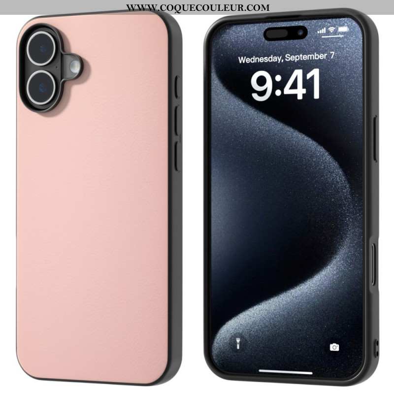 Coque iPhone 16 Plus Simili Cuir Anti-Chute