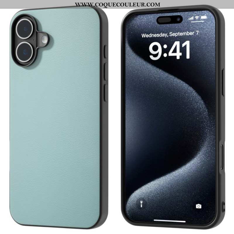 Coque iPhone 16 Plus Simili Cuir Anti-Chute