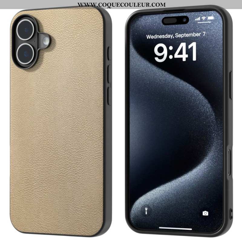 Coque iPhone 16 Plus Simili Cuir Anti-Chute