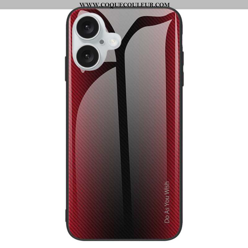 Coque iPhone 16 Plus Verre Trempé Fibre Carbone