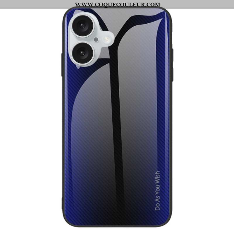 Coque iPhone 16 Plus Verre Trempé Fibre Carbone