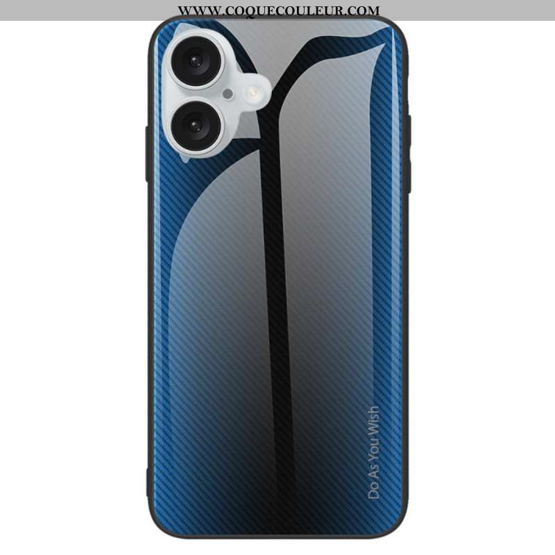 Coque iPhone 16 Plus Verre Trempé Fibre Carbone