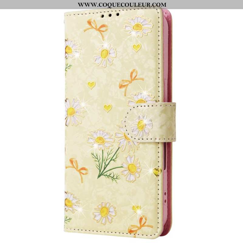 Housse iPhone 16 Plus Portefeuille Bloquant RFID Florale