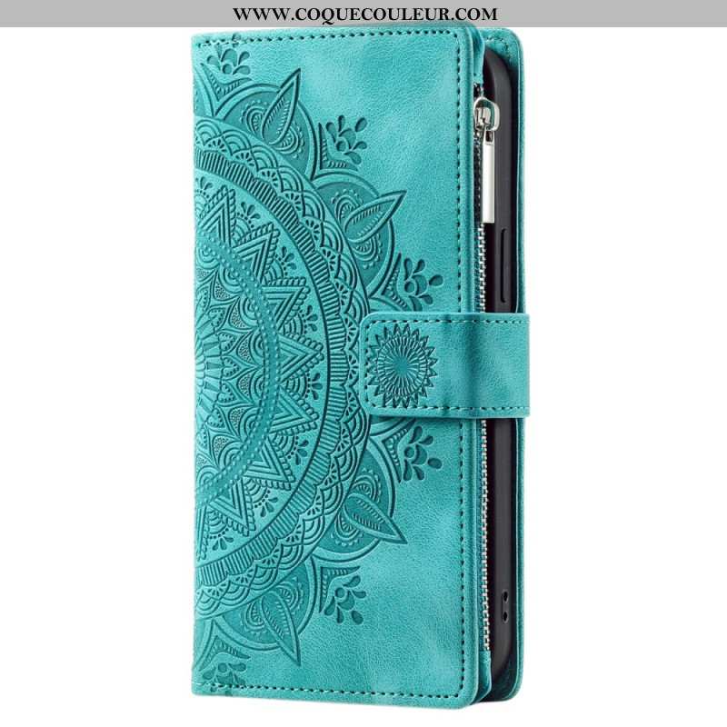 Housse iPhone 16 Plus, Portefeuille Mandala