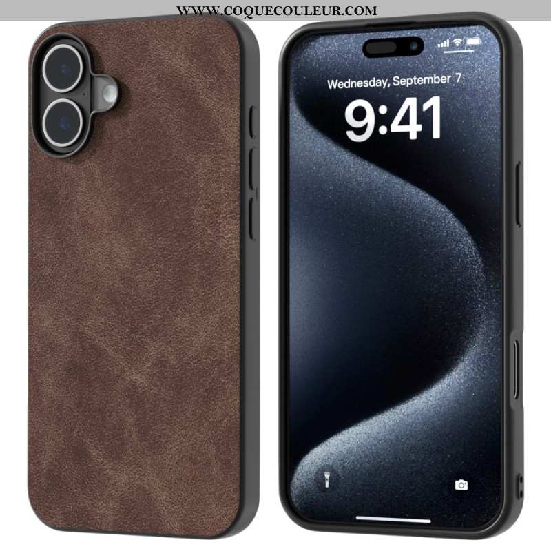 Coque iPhone 16 Plus Style Cuir