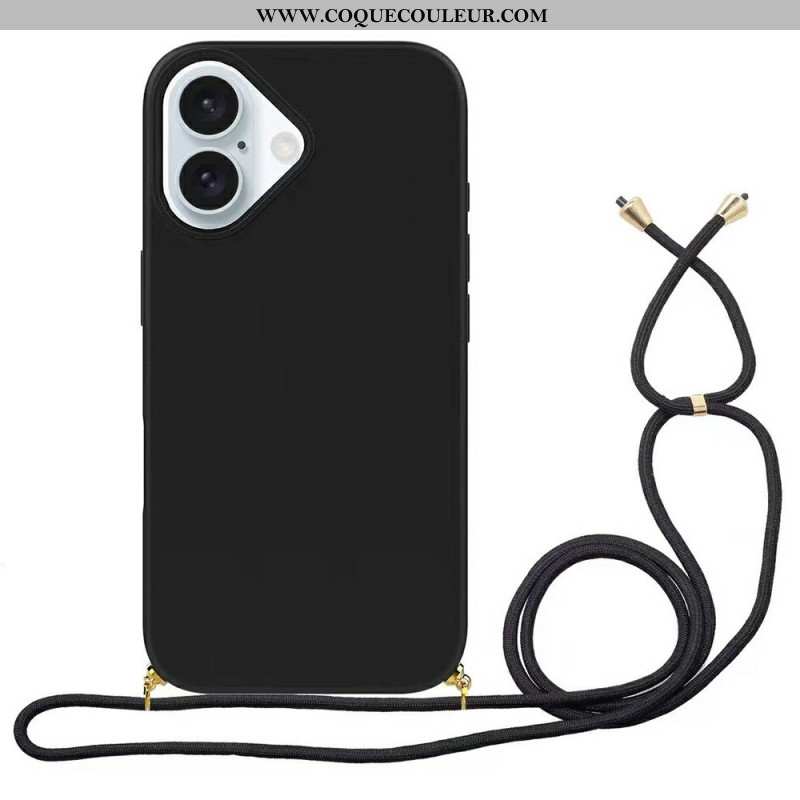 Coque à Cordon iPhone 16 Plus Paille de Blé