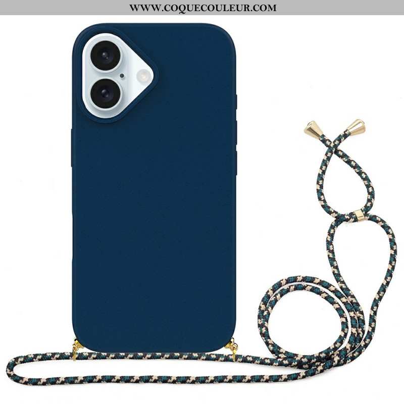 Coque à Cordon iPhone 16 Plus Paille de Blé