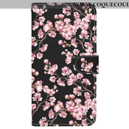 Housse iPhone 16 Plus Fleurs de Prunier à Lanière