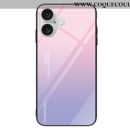 Coque iPhone 16 Plus Verre Trempé Dégradé Rose Violet