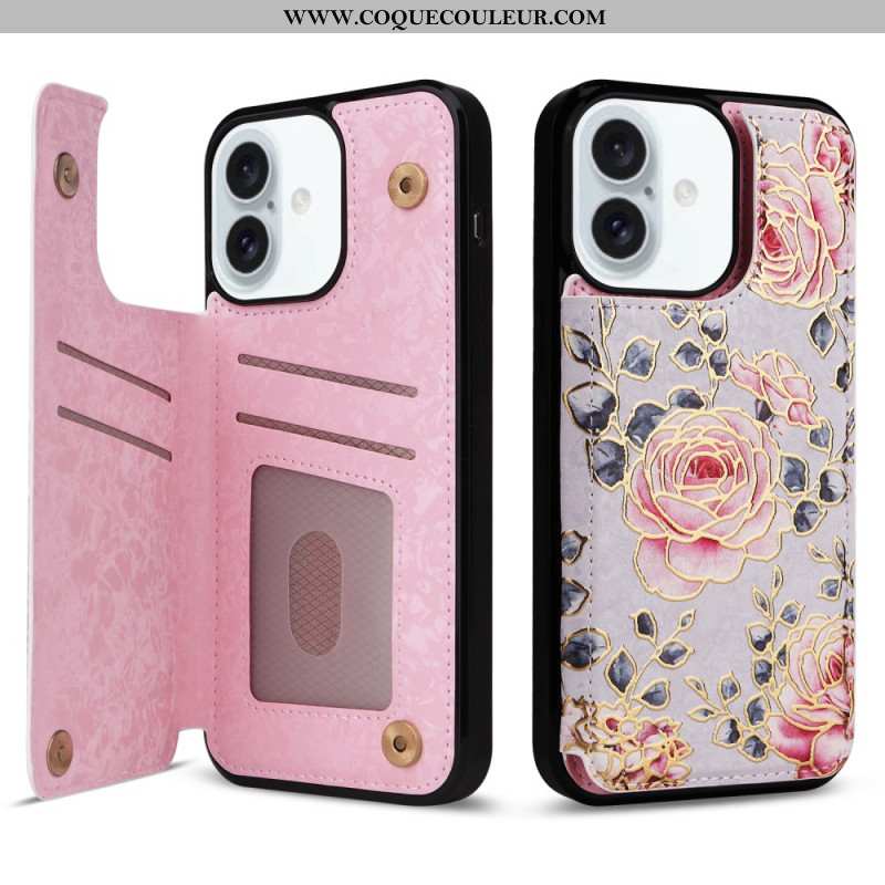 Coque iPhone 16 Plus Protection RFID Florale