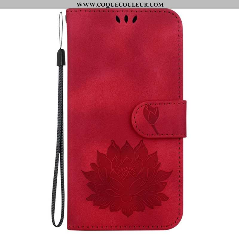 Housse iPhone 16 Plus Lotus à Lanière