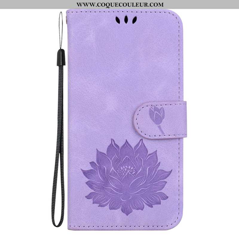 Housse iPhone 16 Plus Lotus à Lanière