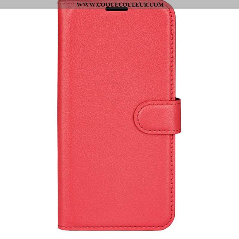 Housse iPhone 16 Plus Simili Cuir Litchi