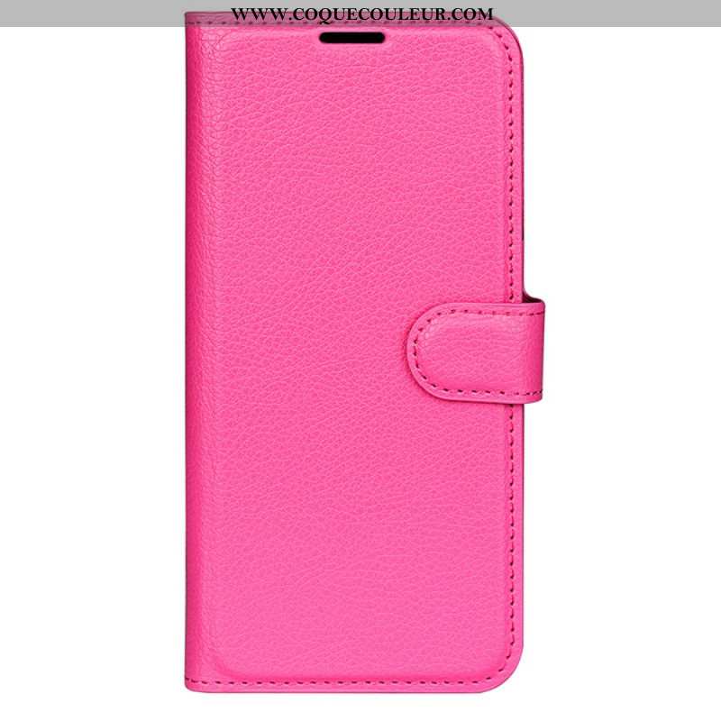 Housse iPhone 16 Plus Simili Cuir Litchi