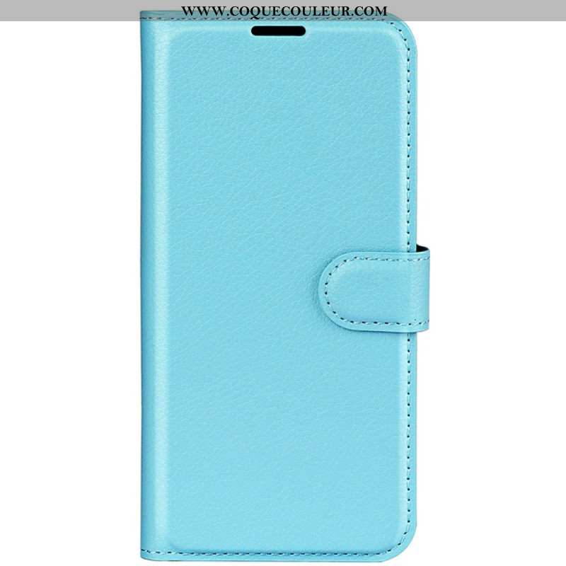 Housse iPhone 16 Plus Simili Cuir Litchi