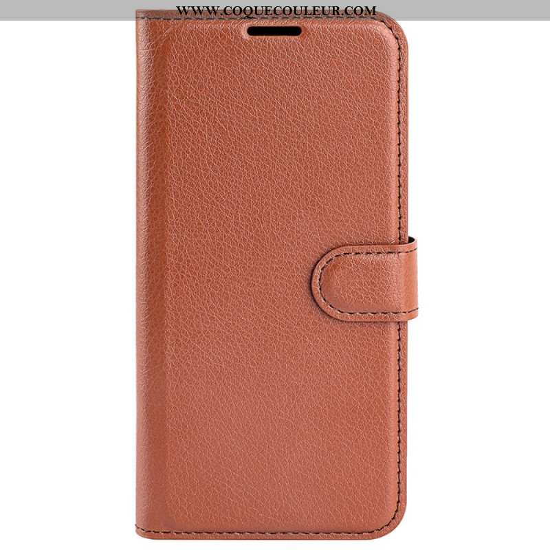 Housse iPhone 16 Plus Simili Cuir Litchi