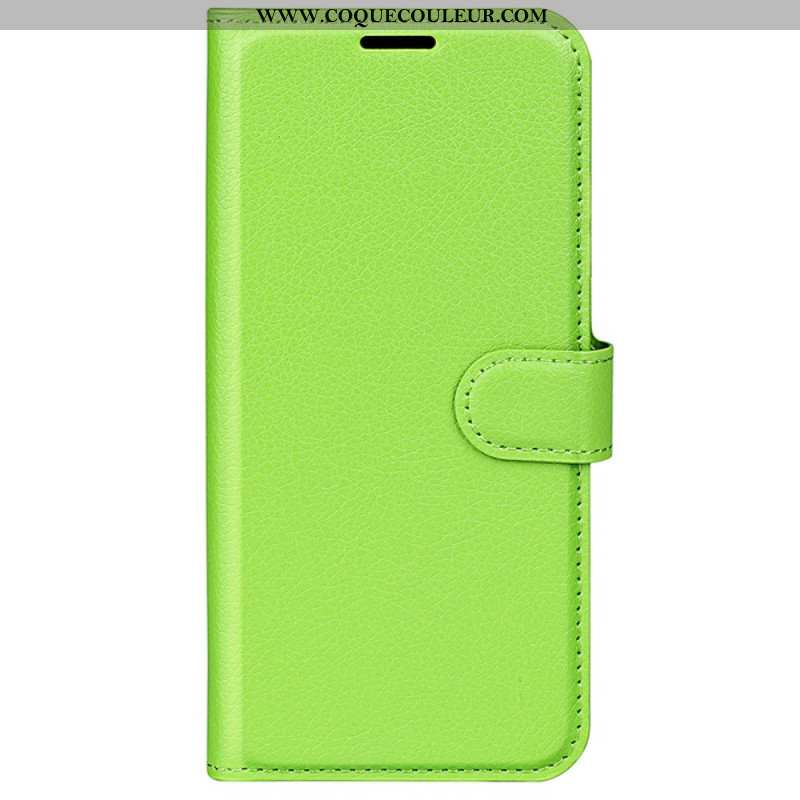 Housse iPhone 16 Plus Simili Cuir Litchi